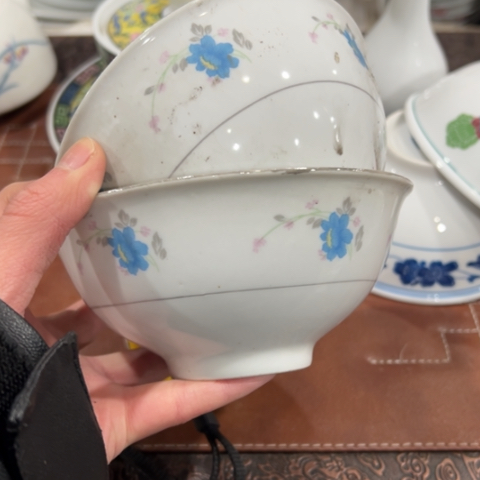 醴陵高温瓷釉上老瓷12.5厘米俩个