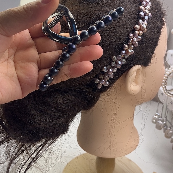 淡水珍珠发夹未镶嵌