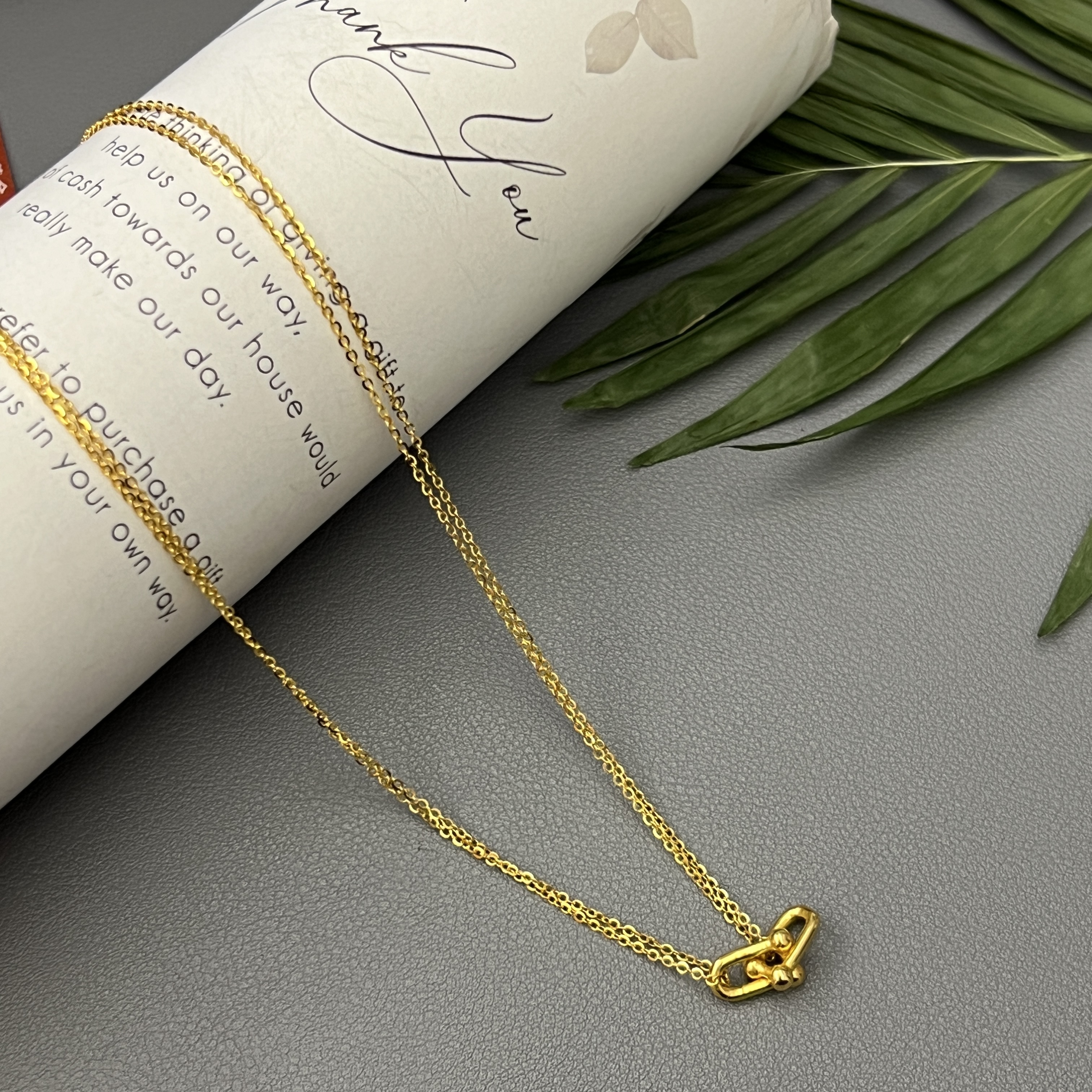 【双链锁扣黄金套链】足金999项链套链多样性发一