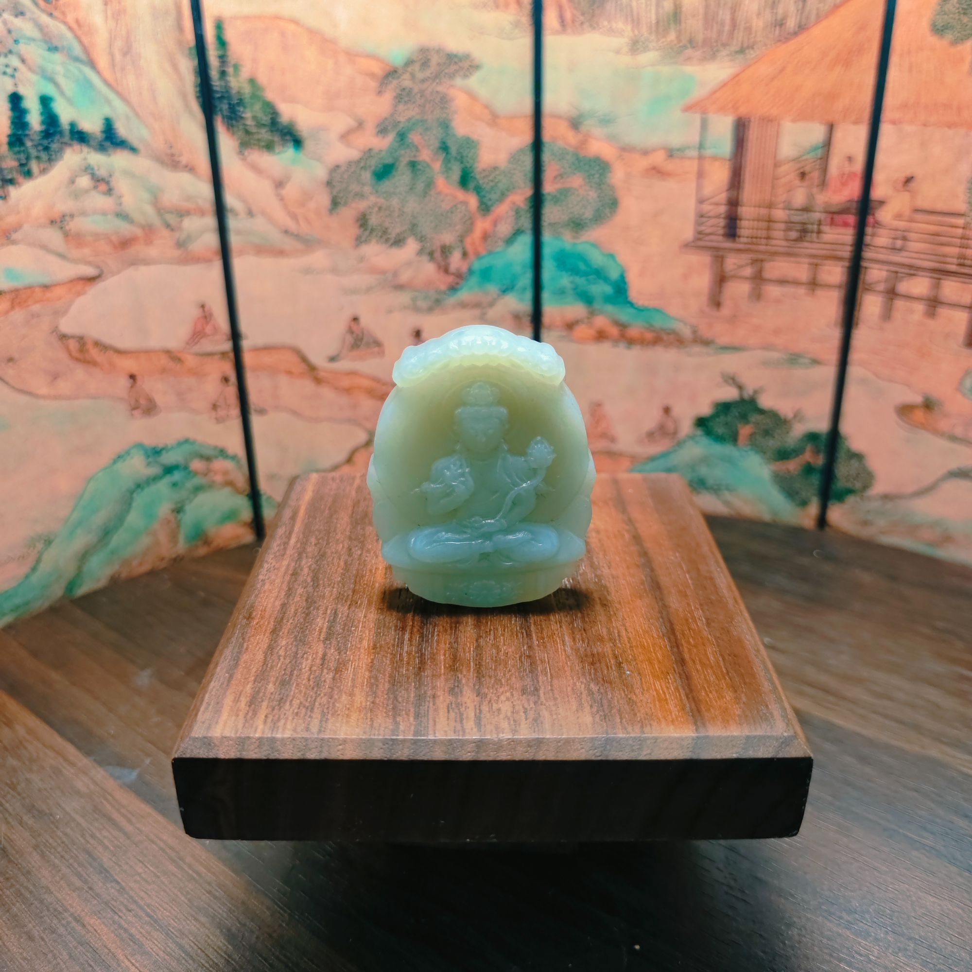 N和田玉大势至菩萨吊坠（马）0660