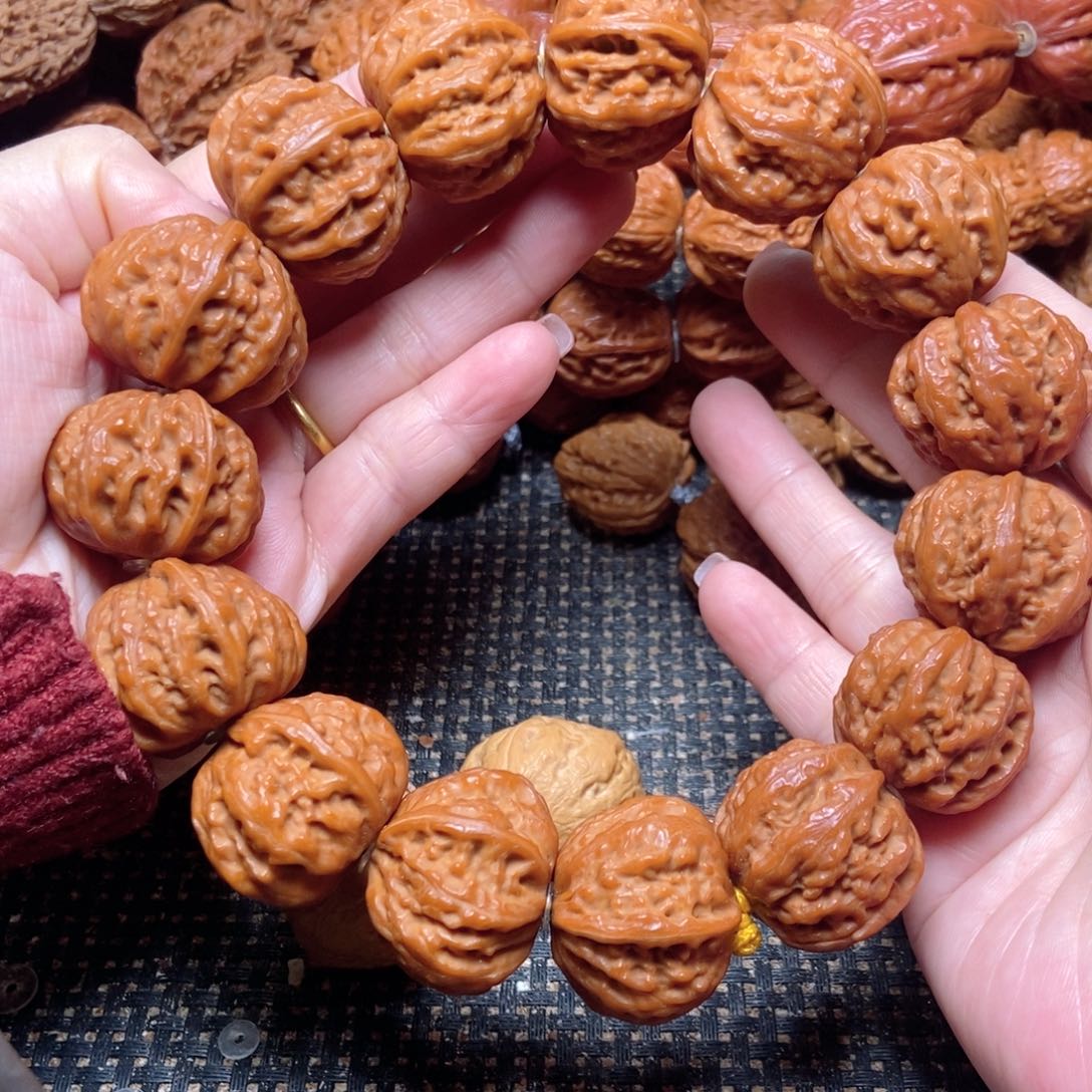 桃核吊坠京八棱手持