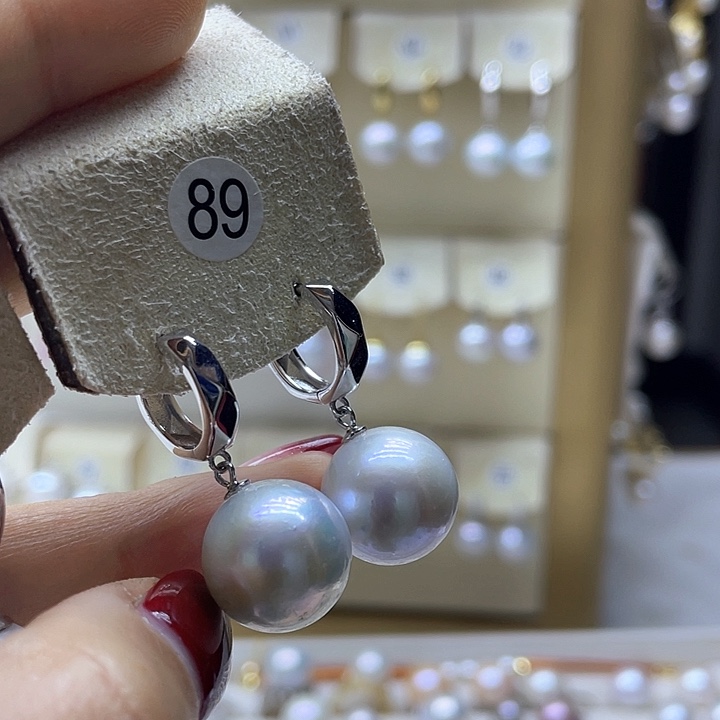 淡水珍珠耳饰银S925镶嵌