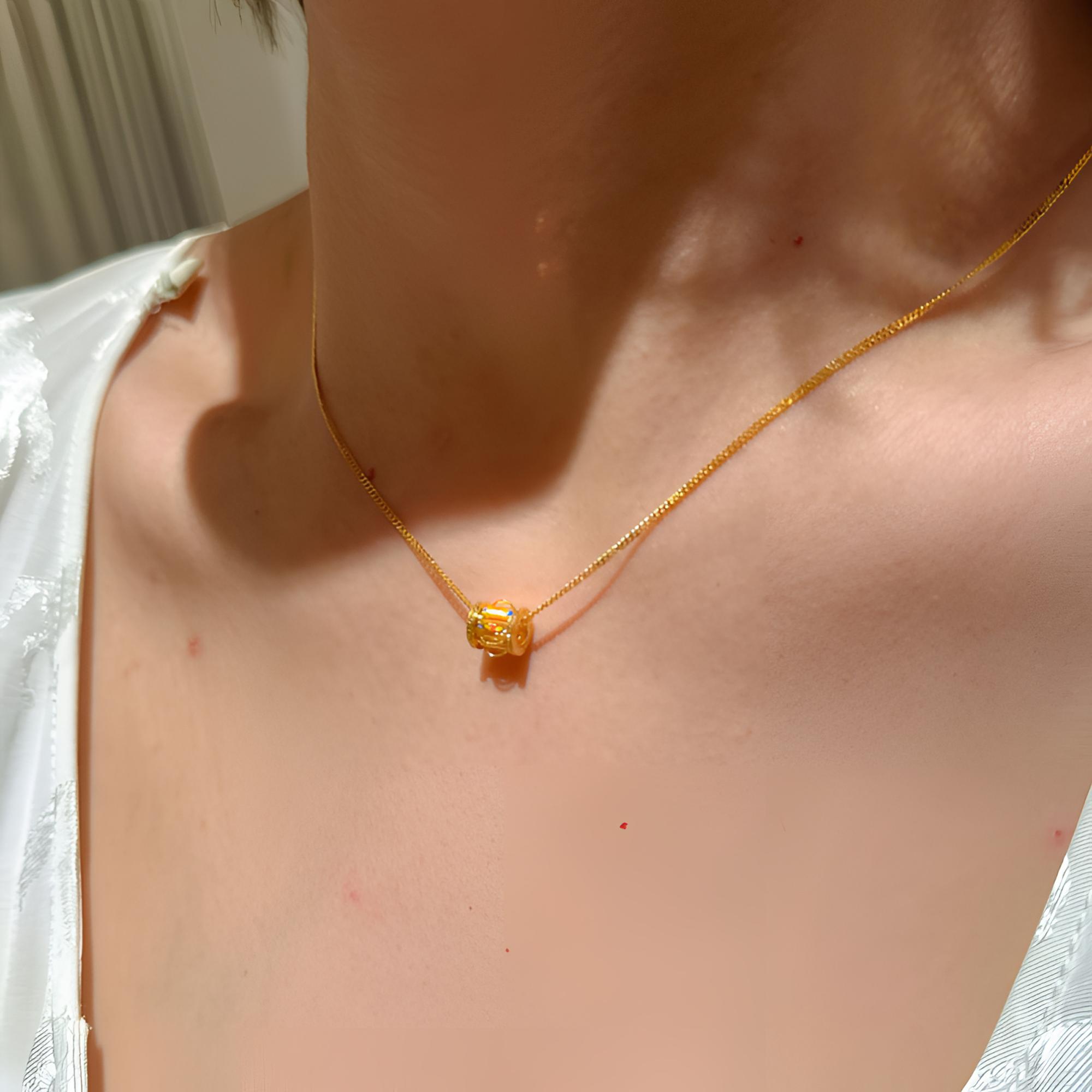 【老陶】足金黄金纯金精致小蛮腰气质锁骨项链