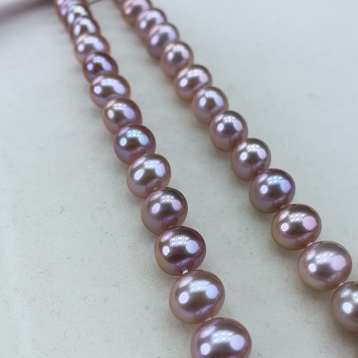 淡水珍珠颈饰银S925镶嵌9-10极光紫高品