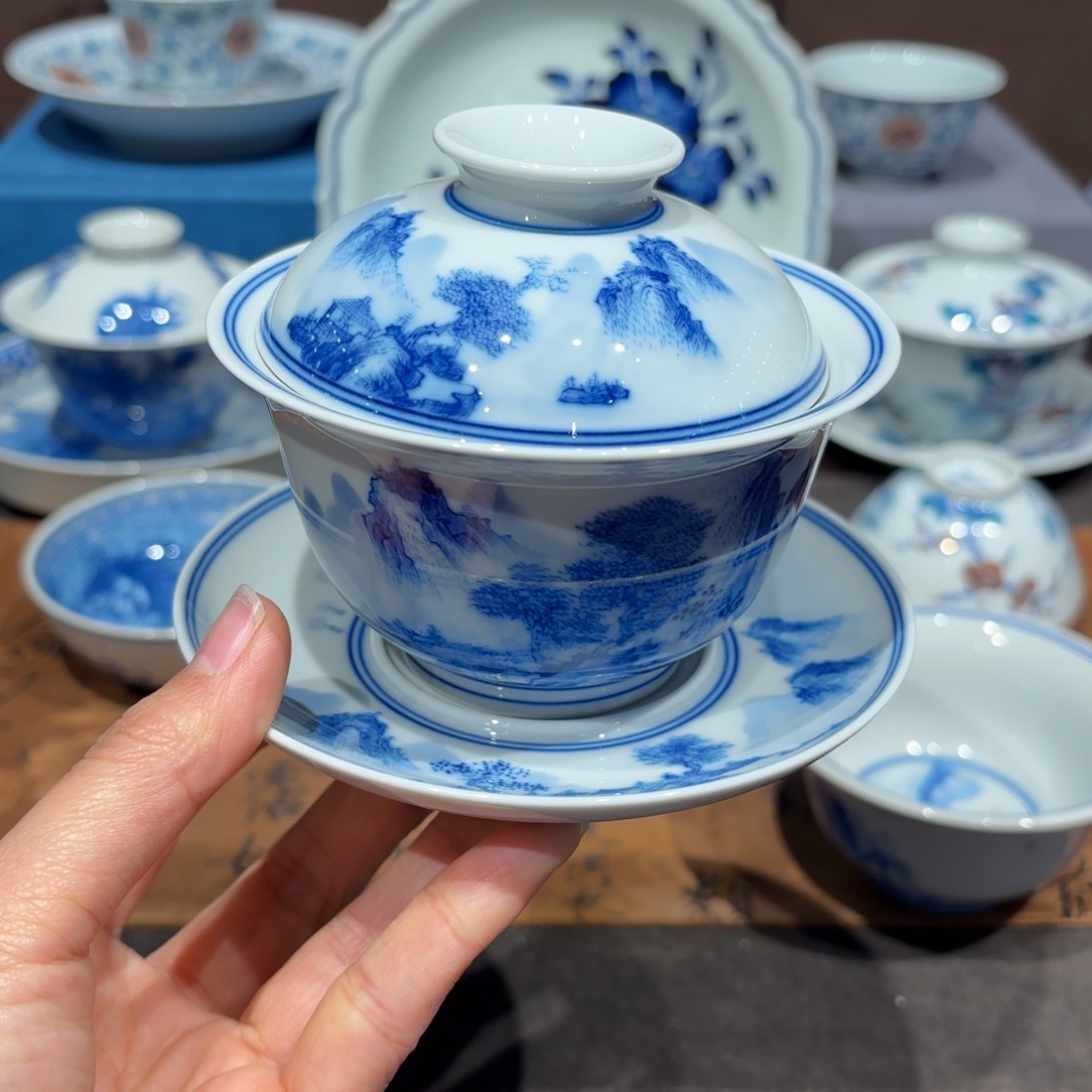 瓷片手工手绘陶瓷茶具