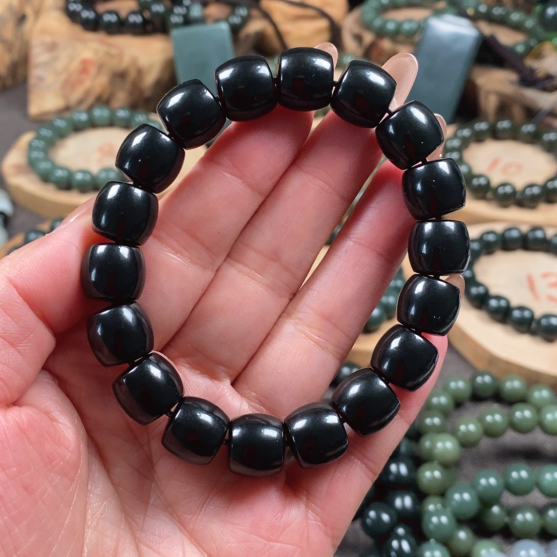 和田玉（青玉）手链未镶嵌