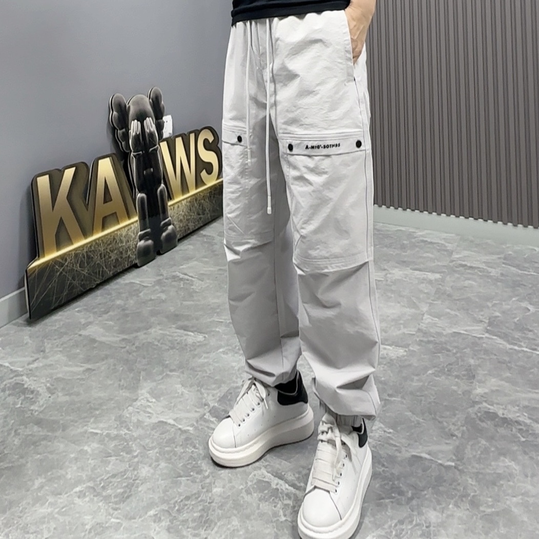 2502男女生潮牌工装裤宽松户外春夏时尚百搭潮流透气弹力休闲裤