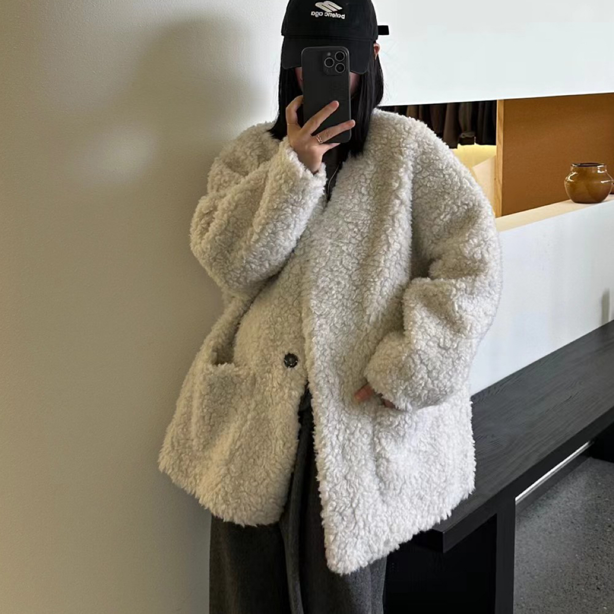 人造皮草 高货羊羔毛外套女2025新款爆款秋冬宽松洋气一体外套