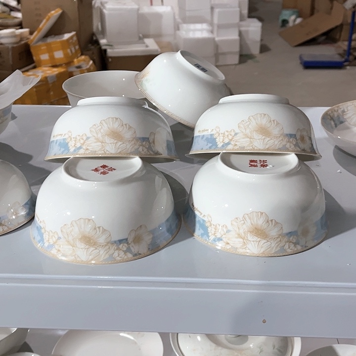 碗时光美好六寸面碗四个，直径15.5厘米