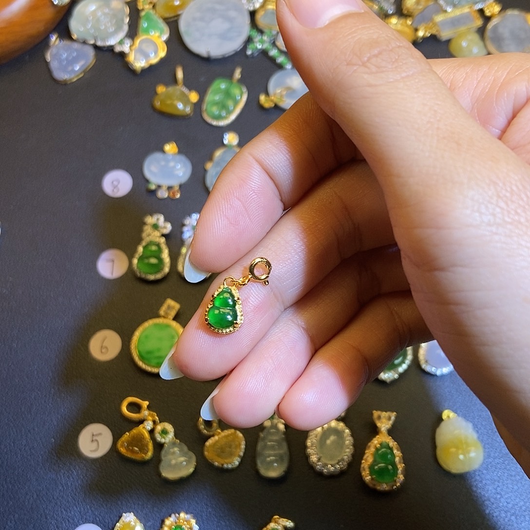 翡翠银S925镶嵌吊坠(不含链)