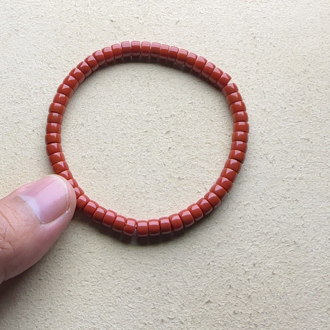 南红玛瑙未镶嵌手链5.2mm大水沟药片