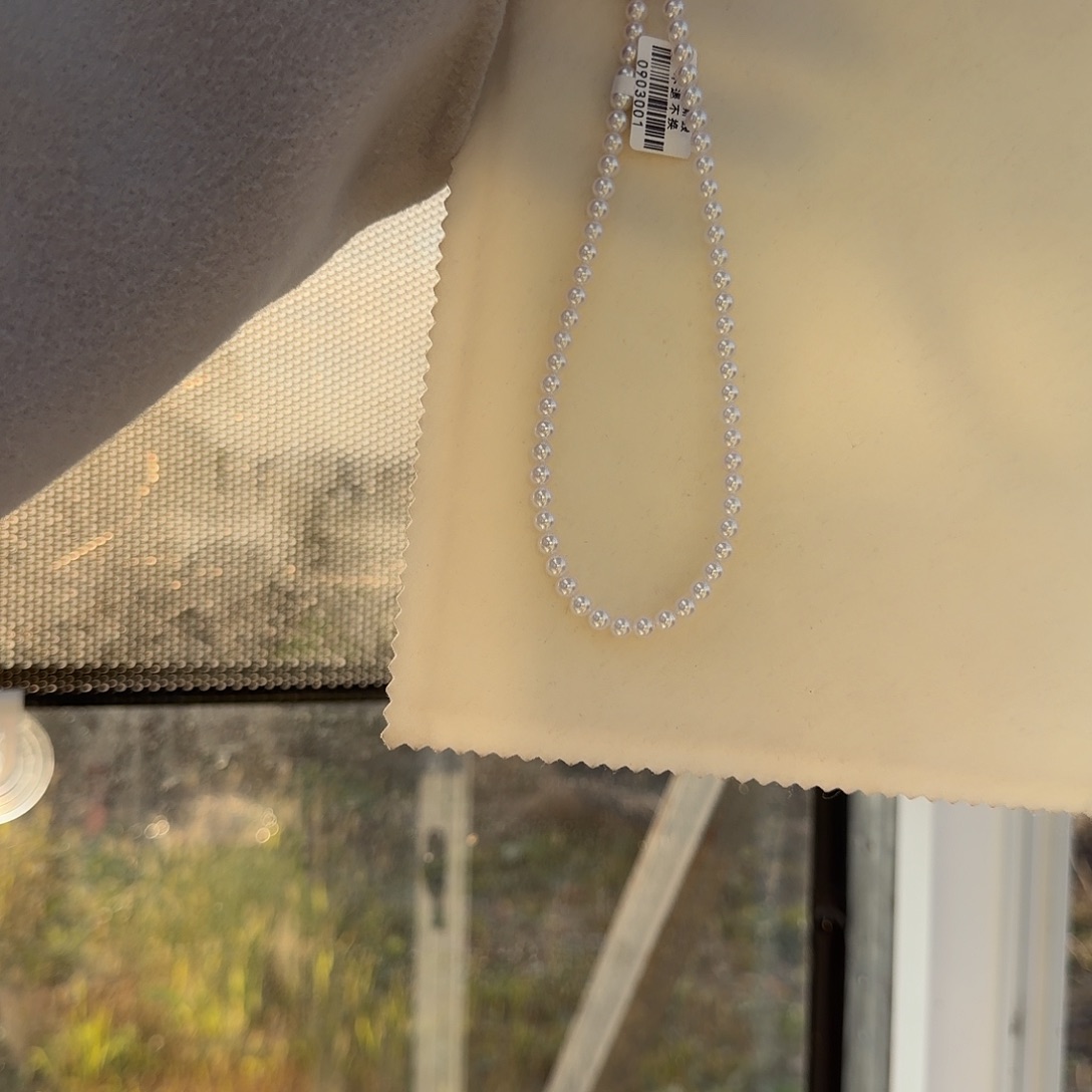 银S925镶嵌颈饰淡水珍珠5-6无核极光镜面正圆无暇炫彩