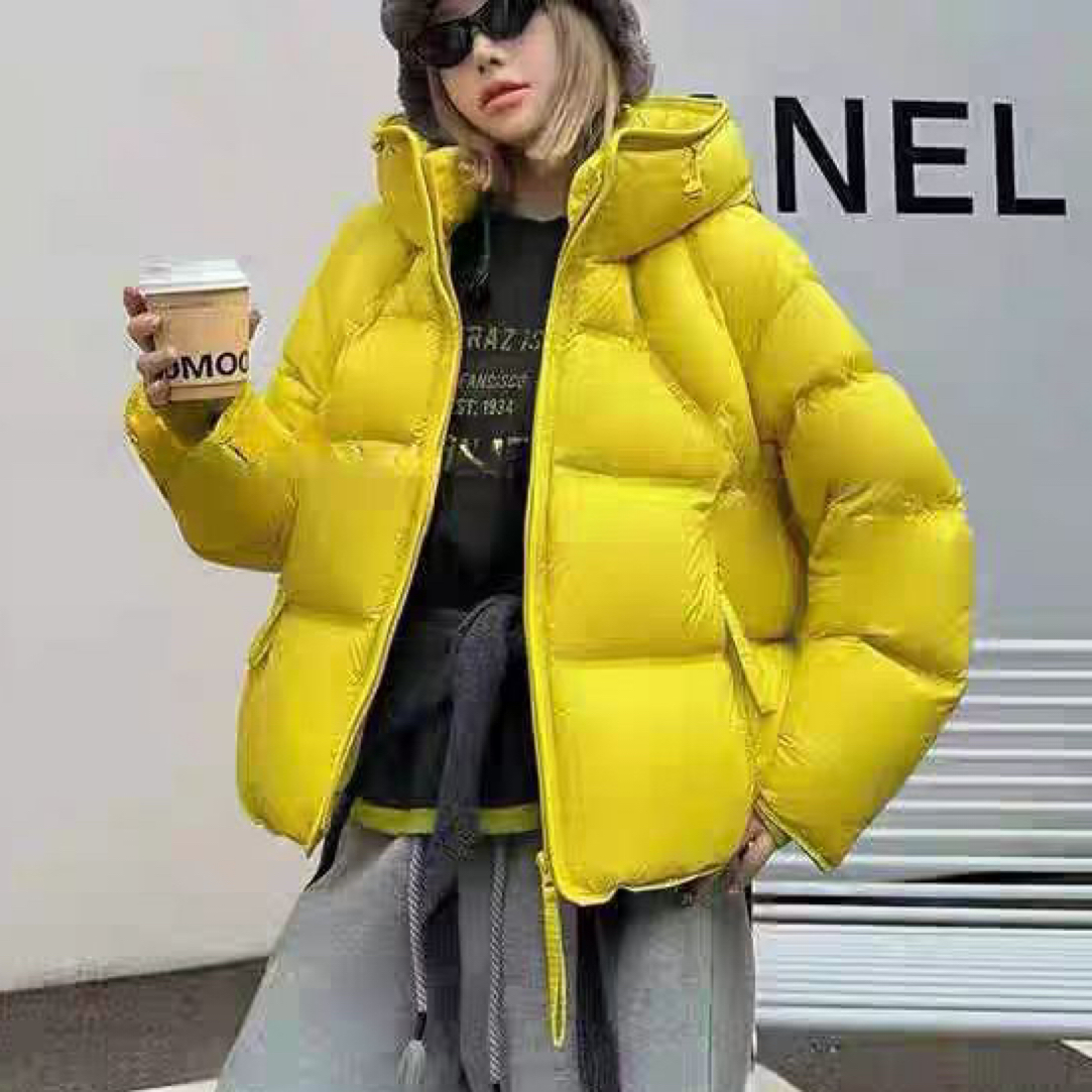 (新国标羽)短款连帽加厚云朵泡芙外套