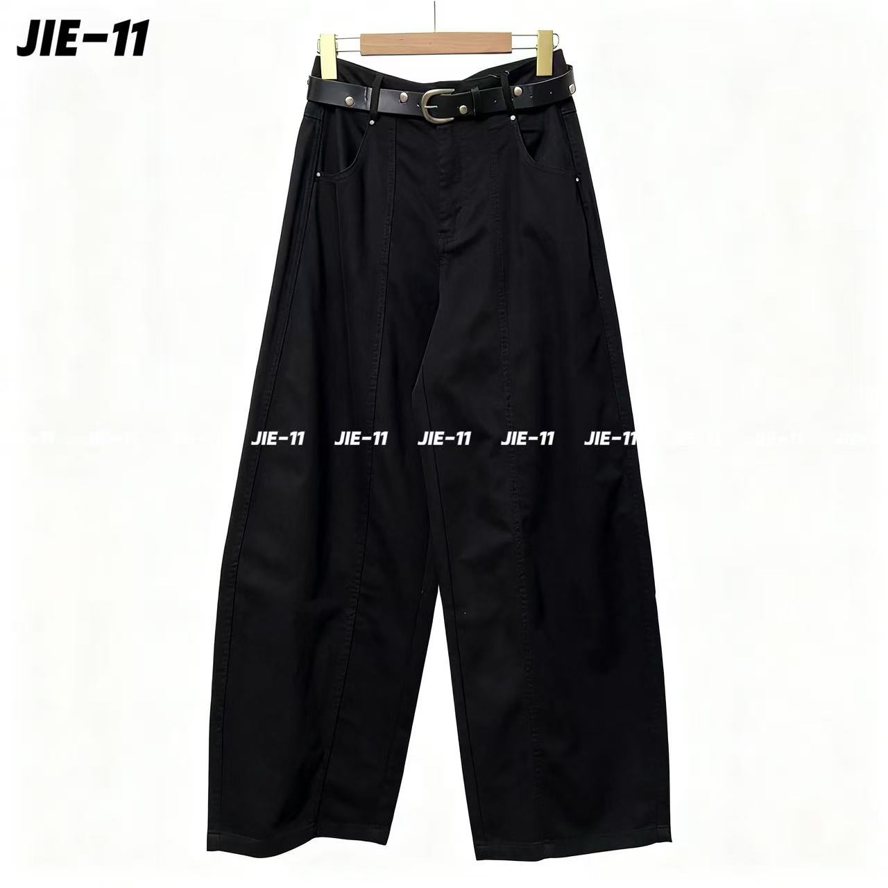 JIE-11 秋季新品纯棉微弧版型亲肤柔软阔腿休闲裤配套加长腰带060