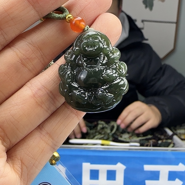 和田玉未镶嵌颈饰30mm
