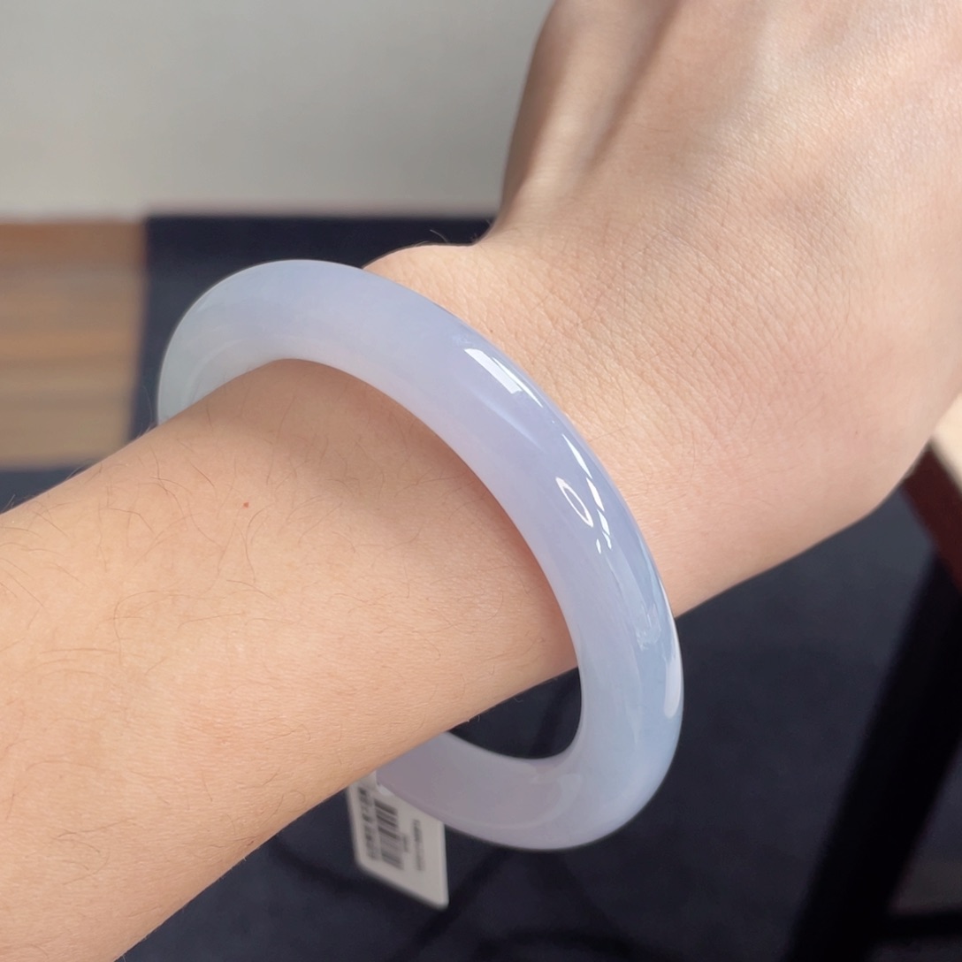 未镶嵌手镯翡翠56无棉感冰胶起光烟蓝紫3号