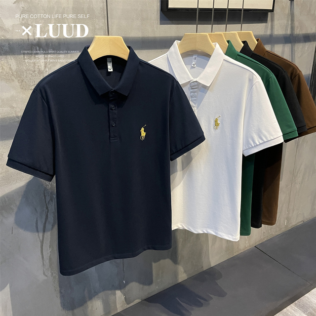 特价 男士高级气质款骑士刺绣保罗衫简约色透气休闲polo短袖衫