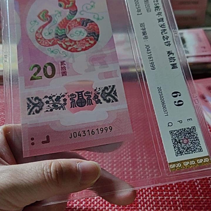 塑料小蛇钞年份号豹子号43161999评级