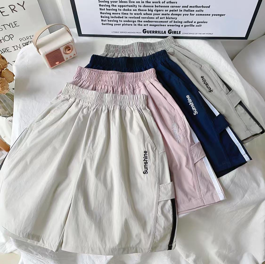 2025年夏季新款短裤彩色百搭男女童同款短裤儿童休闲运动薄款