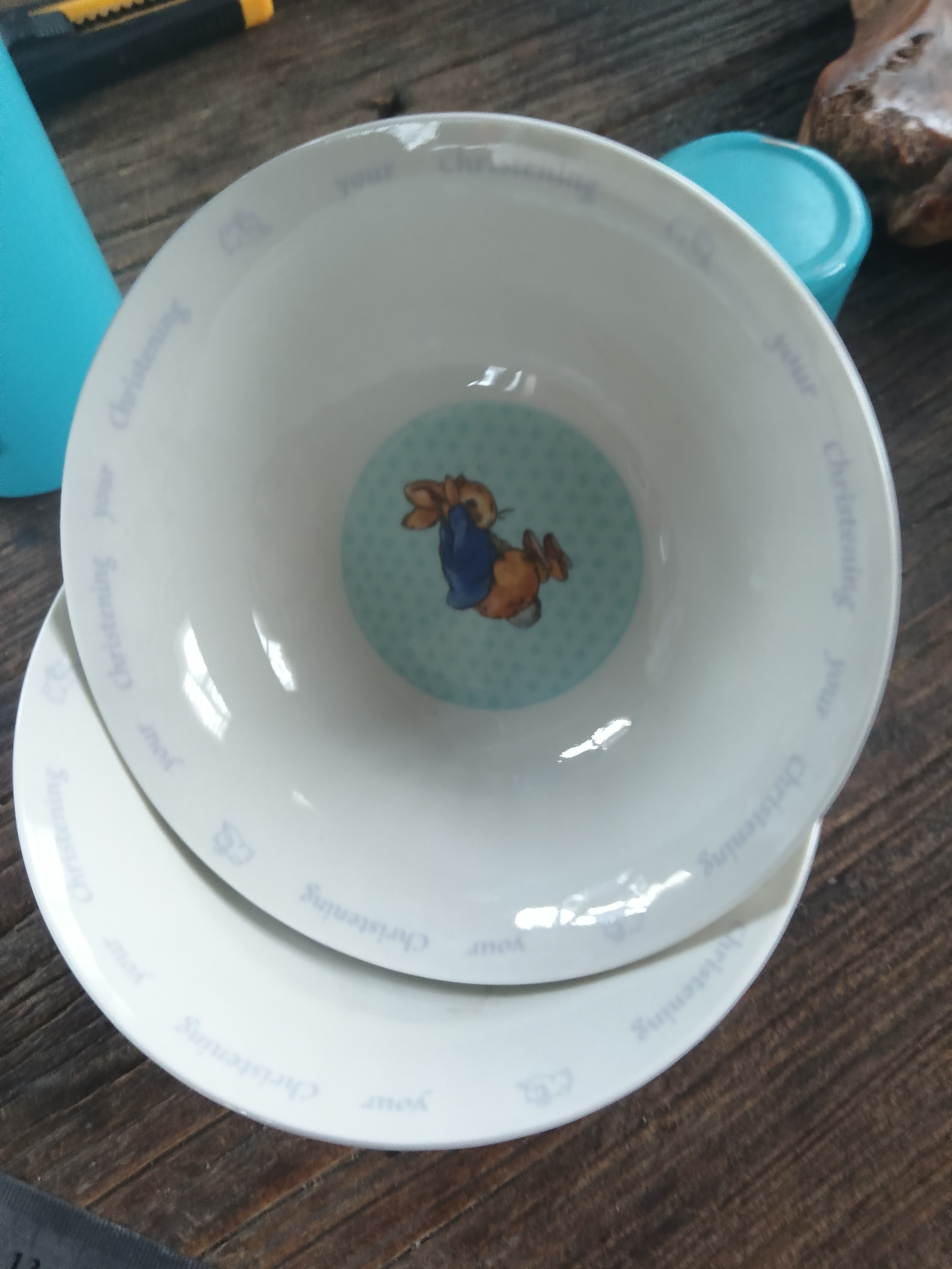 国营尾货比得兔碗一对微瑕疵