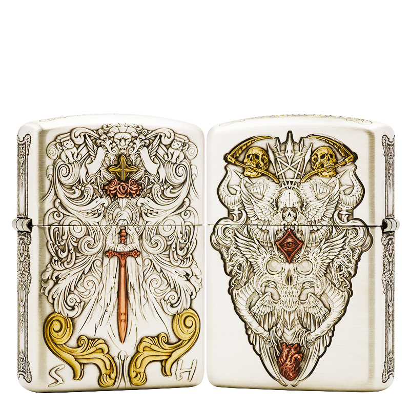 ZIPPO/之宝打火机 S925银盔甲【审判天使】原装正品煤油机DYJ1
