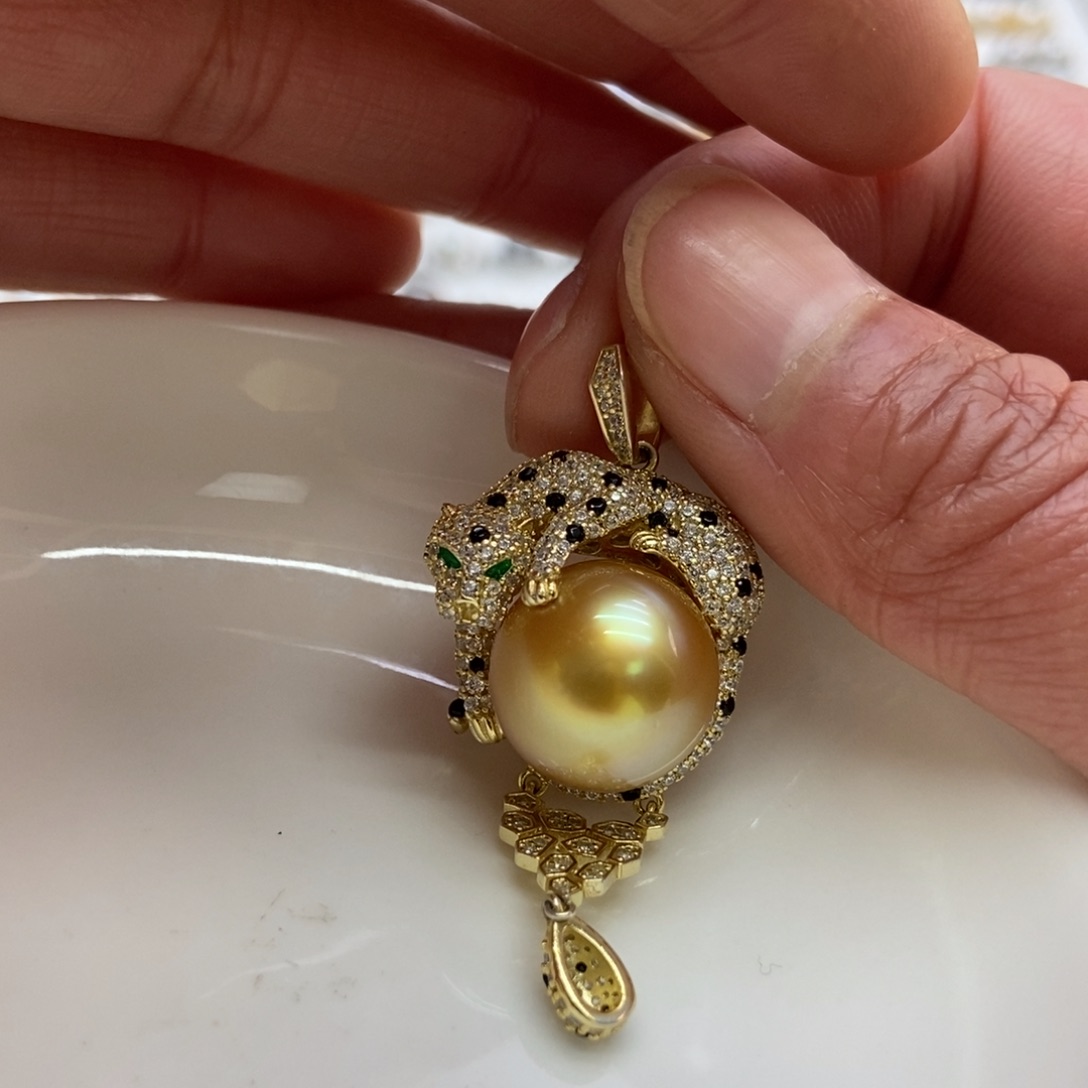 海水珍珠吊坠(不含链)银S925镶嵌