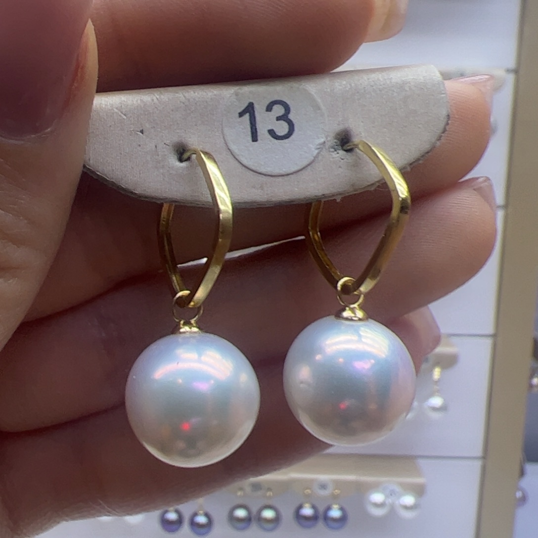 淡水珍珠耳饰18K金镶嵌