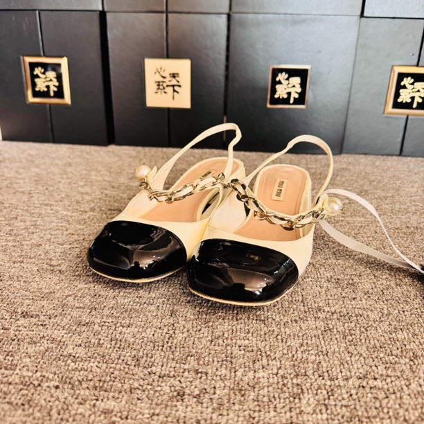 95新 MIU MIU/缪缪 玛丽珍芭蕾舞鞋35.5码ysc3136