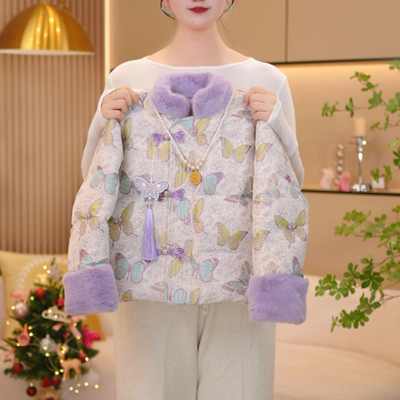 【小闺蜜】女童拜年服加绒国风刺绣棉服女宝宝过年服2025新款-9226