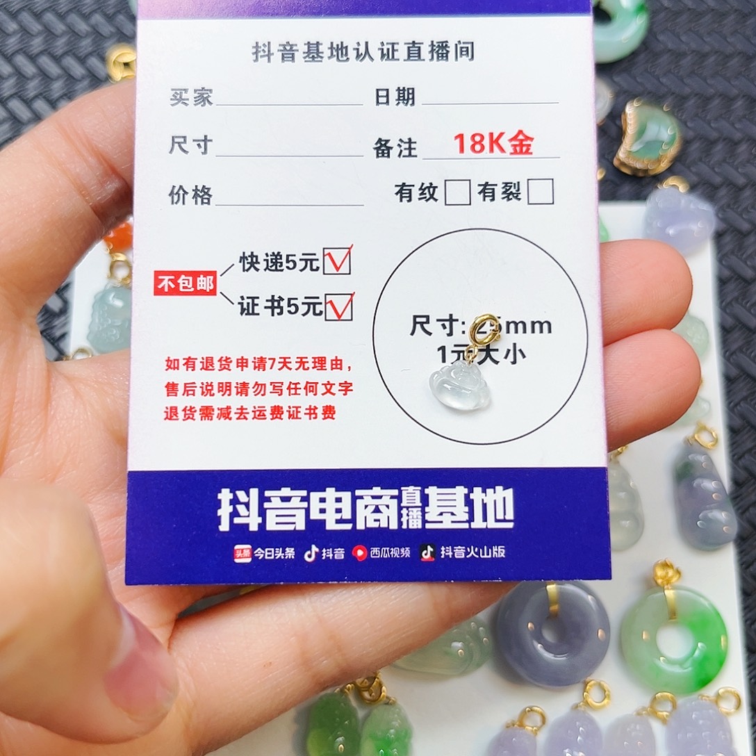 Y****翡翠18K金镶嵌颈饰