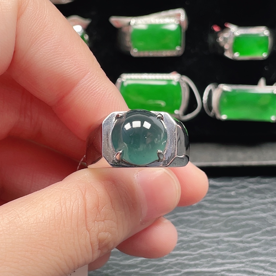 翡翠银S925镶嵌戒指没有运费险3418