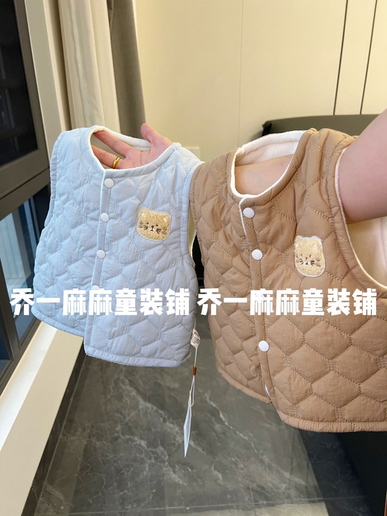 儿童衣服120g夹棉棉服马甲保暖秋冬季宝宝无袖加厚背心