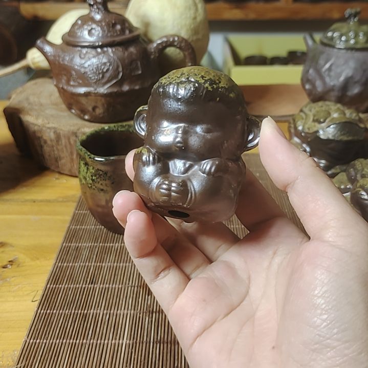 坭兴陶纯柴烧全手工茶宠