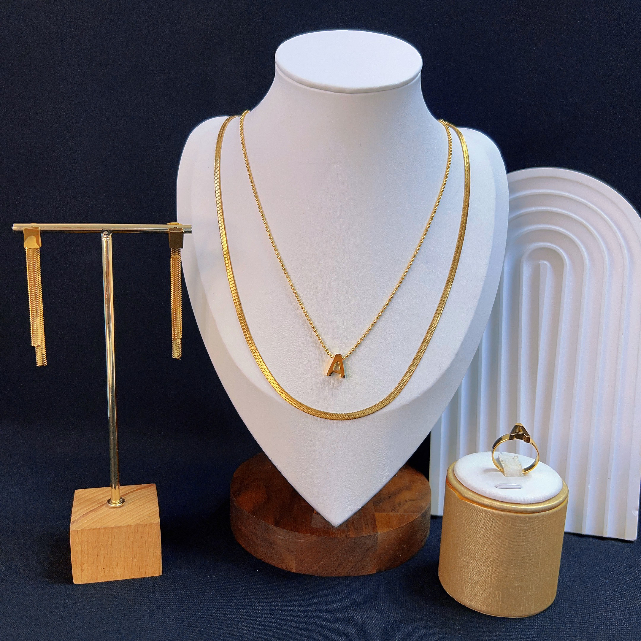 钛钢项链 哈尼西牧时尚百搭三件套#0009428