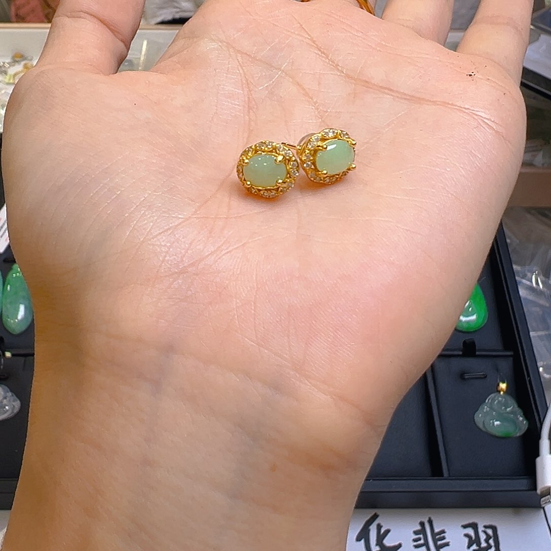 翡翠戒指银S925镶嵌翡翠