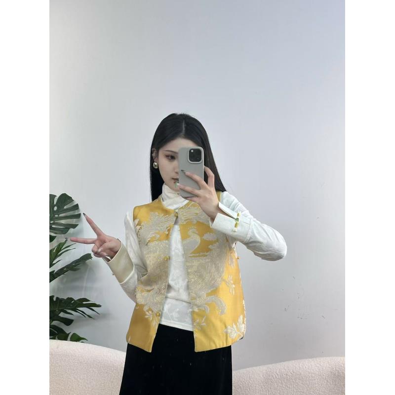 CHUNTIAN【凤求凰】新中式宋锦提花四季款马甲