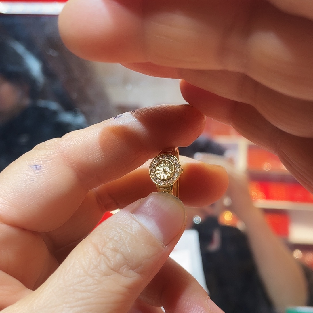 大理石纯铜钻手表戒