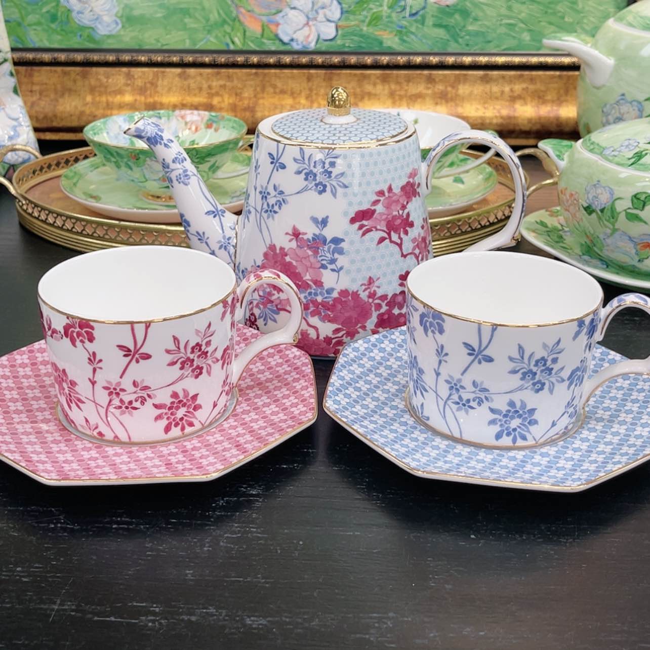 【闪购商品】瓷片一壶2杯碟———————