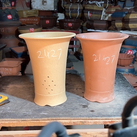 紫砂花盆高兰花盆两个