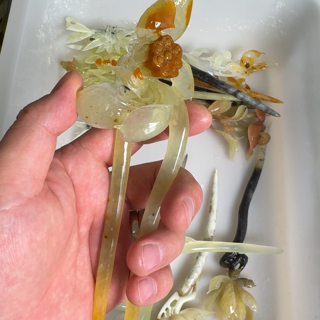 岫玉发簪未镶嵌明君玉簪贼拉好看