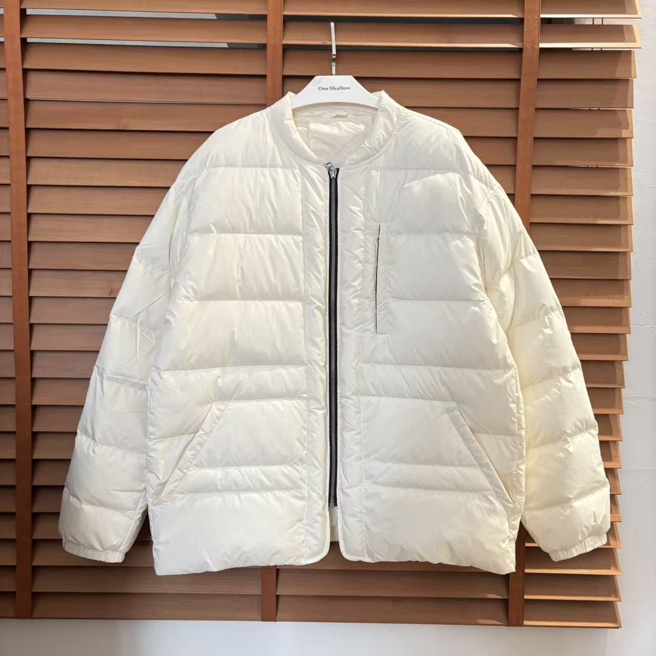 简约宽松纯色百搭鹅绒羽绒服6916