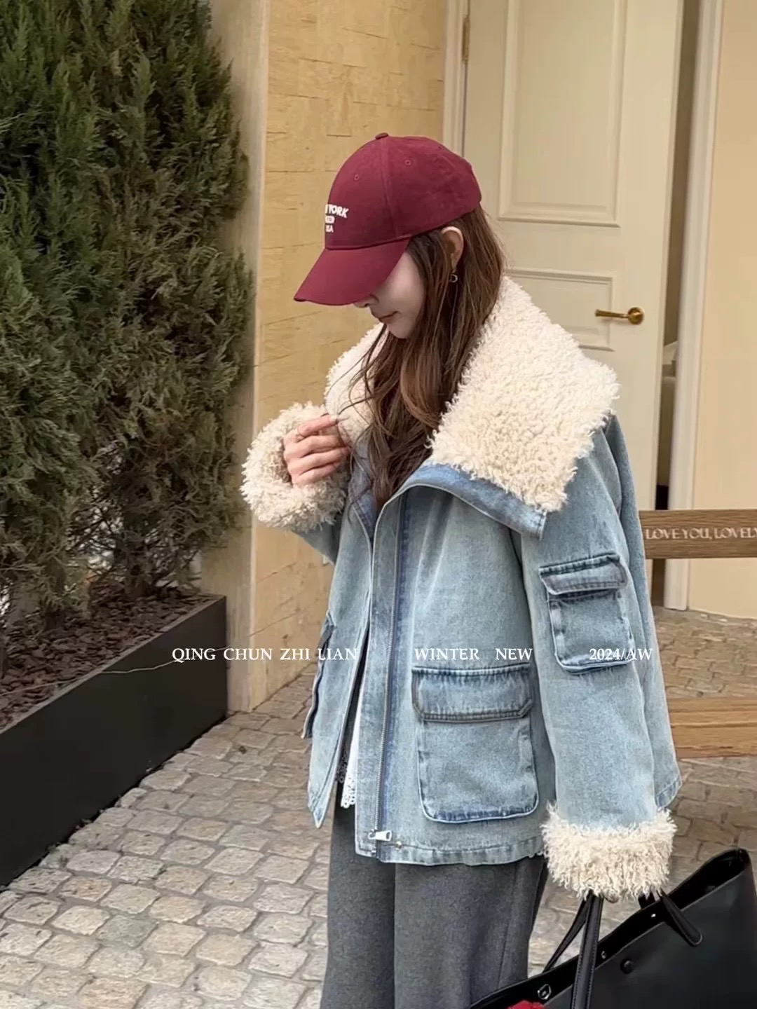 冬款中长款外套，