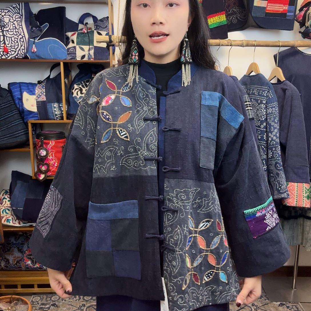 织物妤然服饰土布刺绣外套
