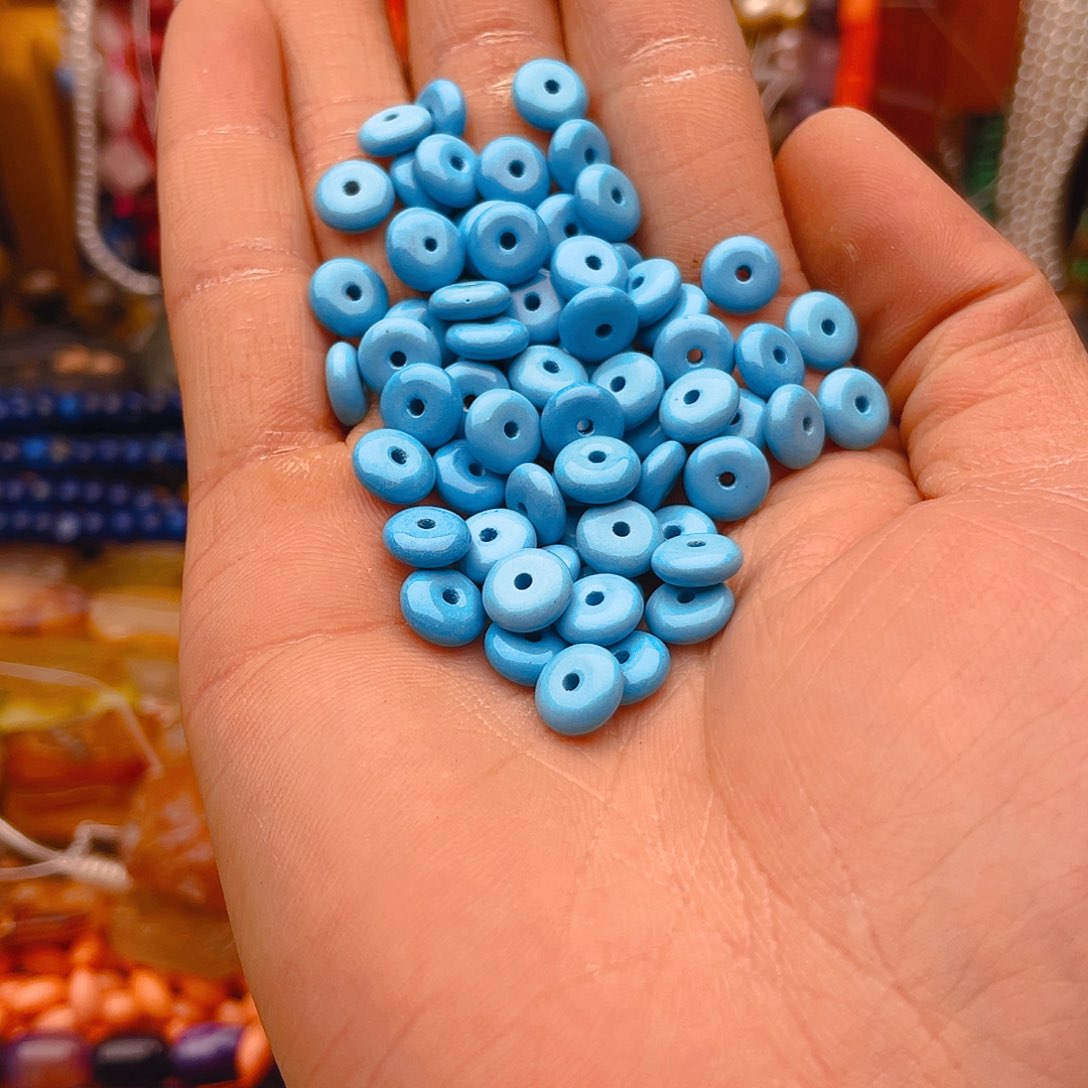 玛瑙/玉髓珠宝半成品未镶嵌松石算盘隔片30颗卡8