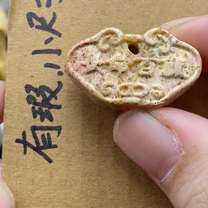 颈饰未镶嵌硅化珊瑚（珊瑚玉）