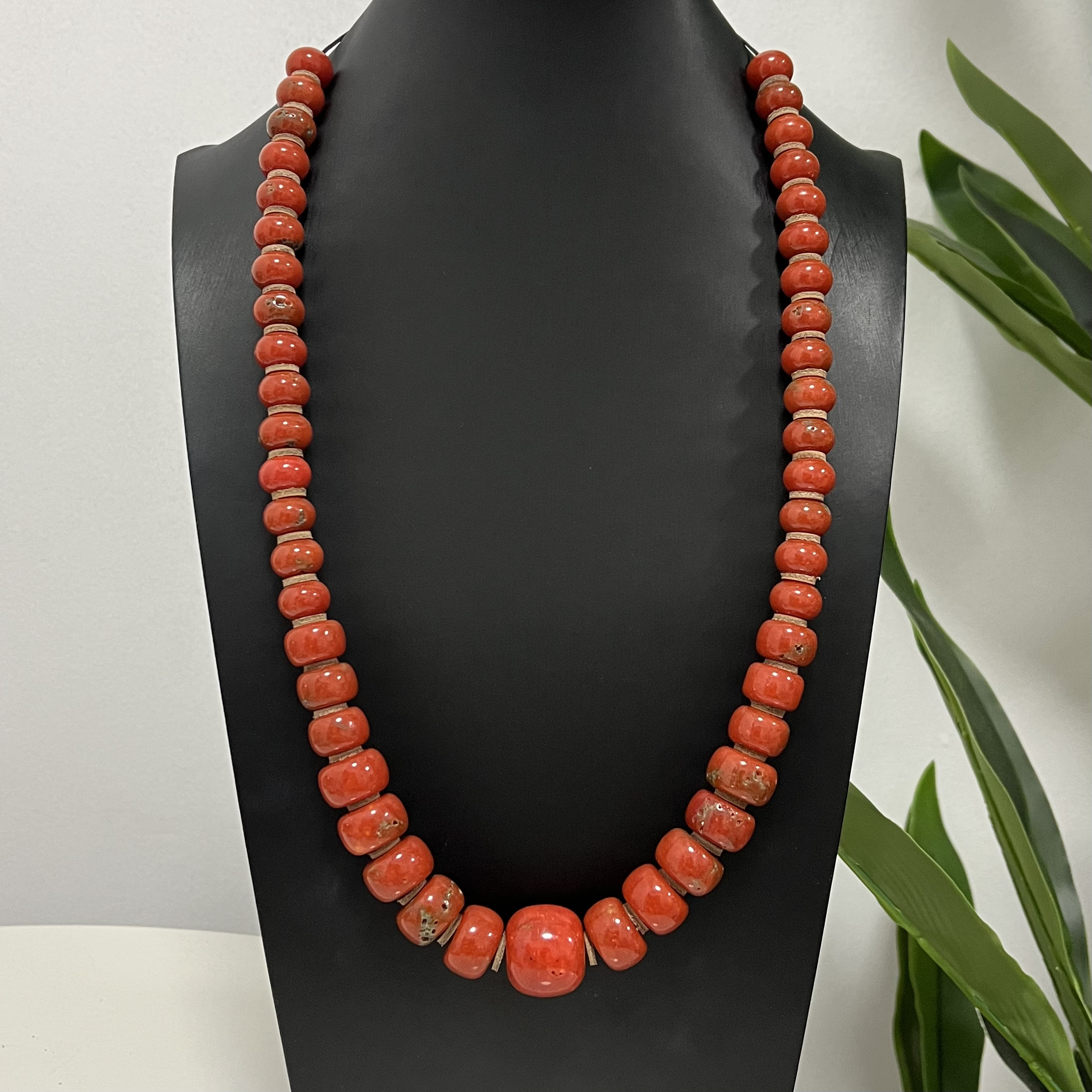 非金属布艺项链 新款藏族饰品项链藏式仿珊瑚珠子石头材质不掉色