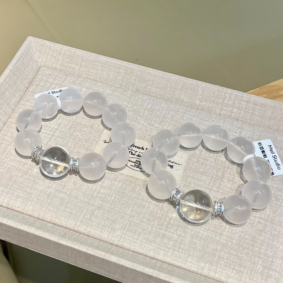 「直播间专属」4600 17mm奶白晶+20mm白水晶 水晶手串多样性发其一