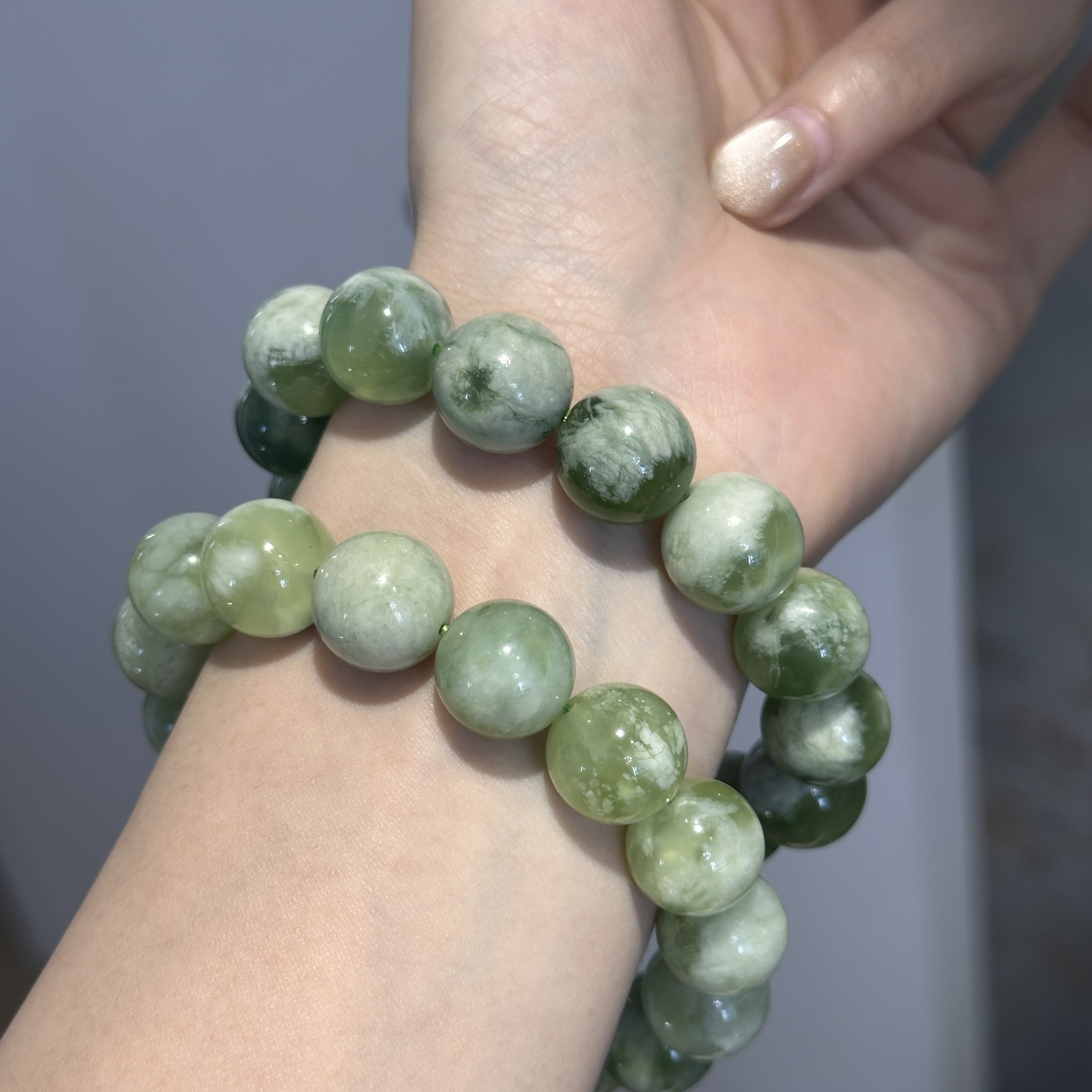 X46 天然岫玉手串 多样性发其一