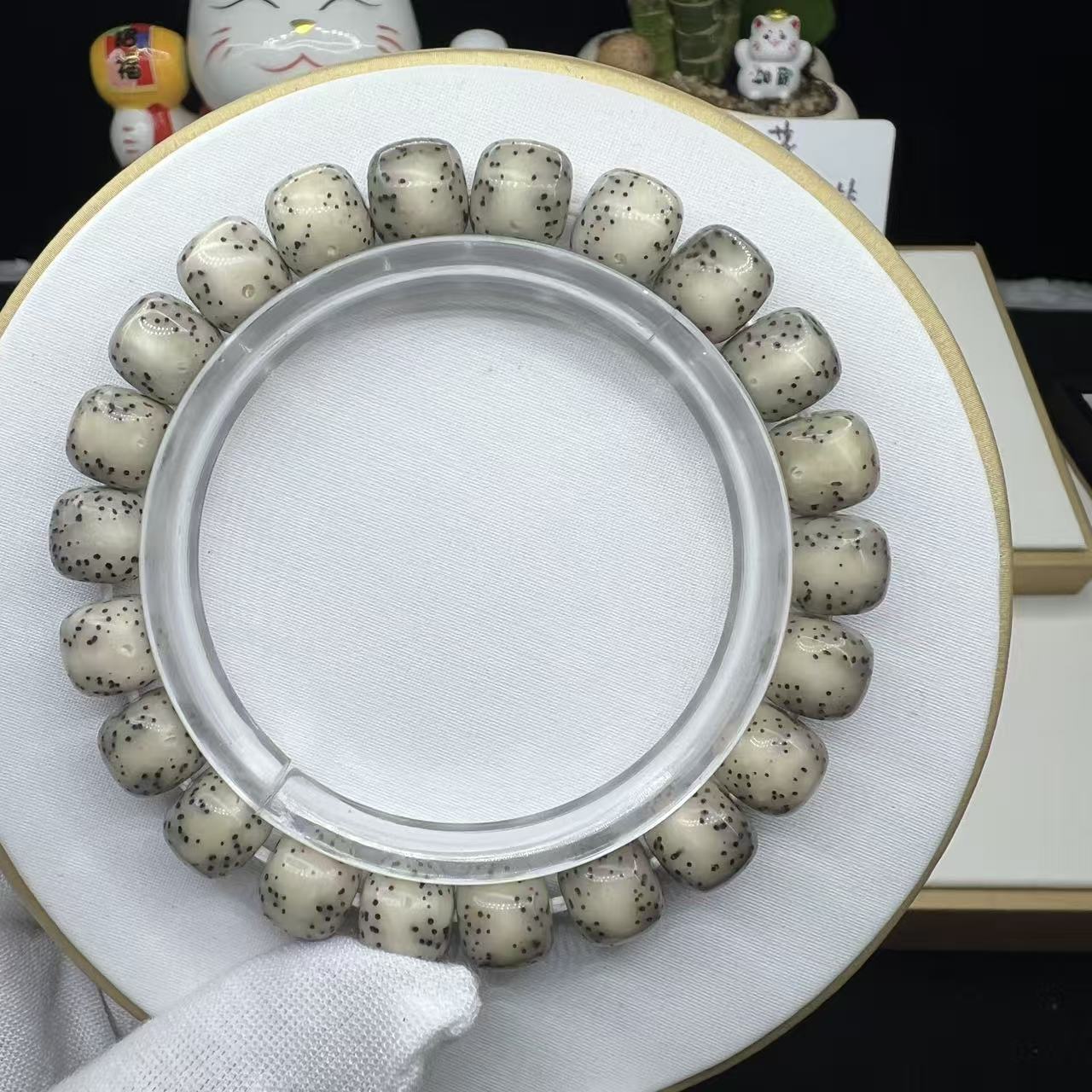 星月菩提手串石玉料10✖️9通体留白