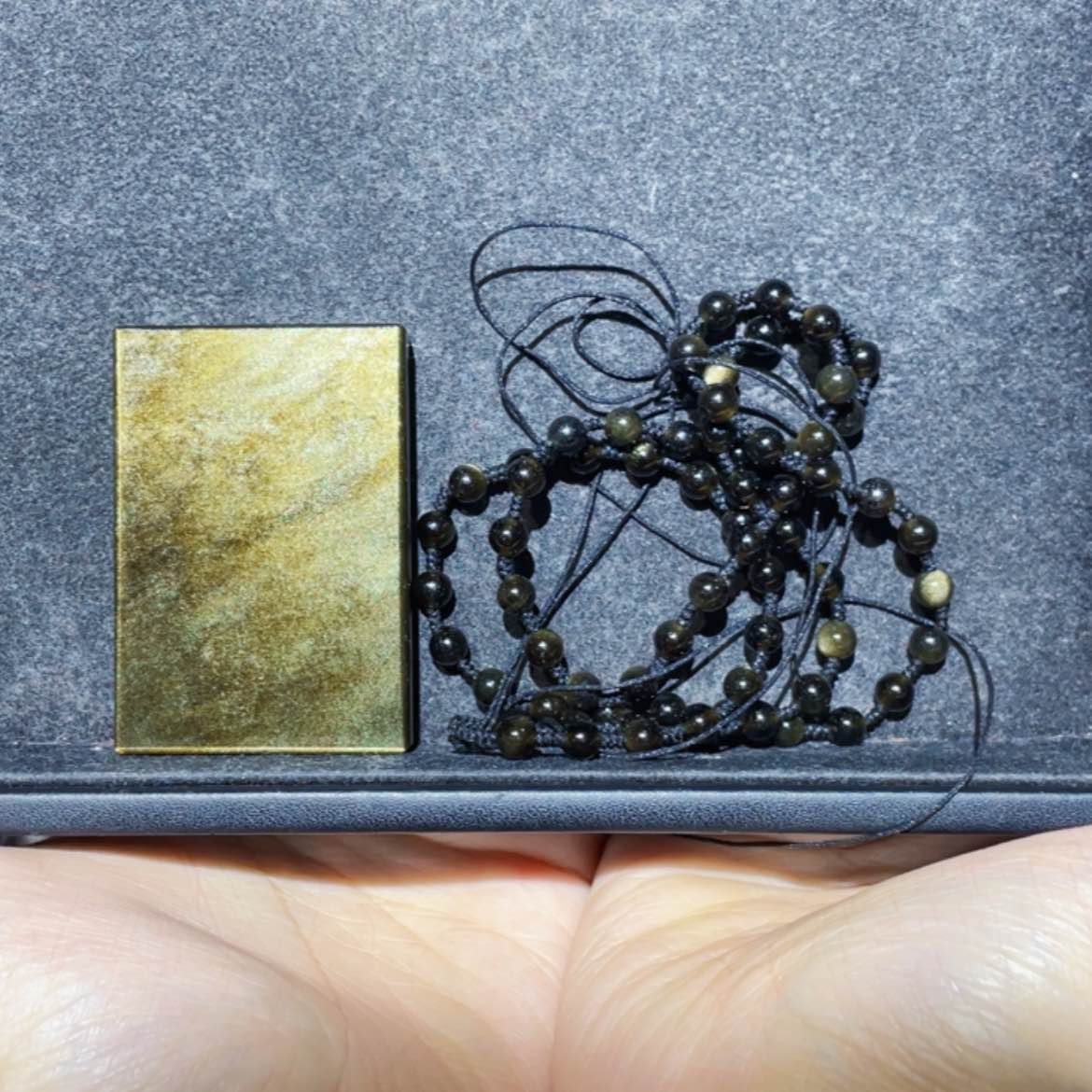 【闪购商品】黑曜岩未镶嵌吊坠(赠链)?****你